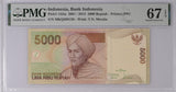 Indonesia 5000 Rupiah 2001/2013 P 142 m Superb Gem UNC PMG 67 EPQ