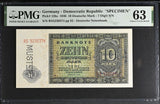 Germany Democratic 10 Deutsche Mark 1948 SPECIMEN P 12 bs Choice UNC PMG 63