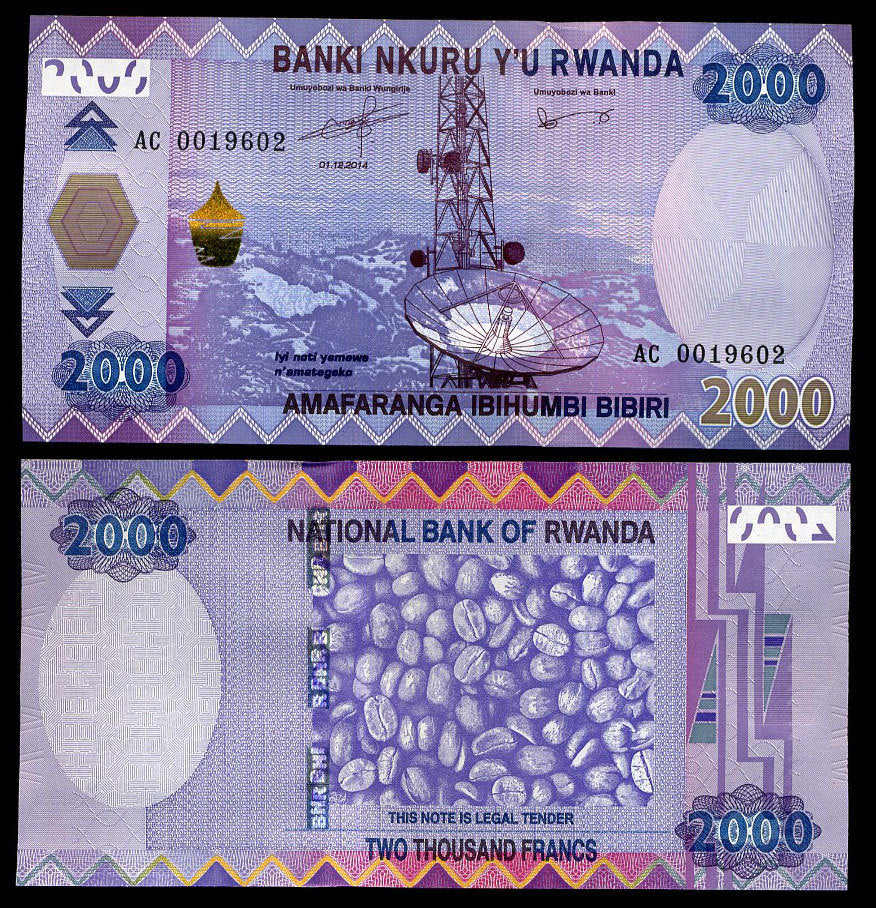 Rwanda 2000 Francs 2014 P 40 UNC