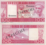 Cape Verde 100 Escudos 1977 P 54 Specimen UNC ,Mount Cano (Fogo Island)