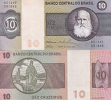 Brazil 10 Cruzeiro ND 1980 P 193 c UNC Little Yellow Tone