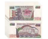 Zimbabwe 500 Dollars 2001 P 11 a UNC LOT 5 PCS