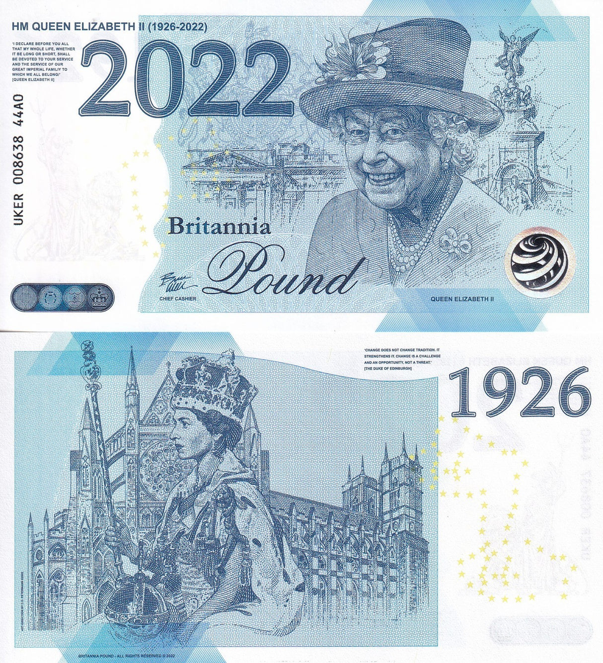 SET 3 Great Britain 70 Britannia Pounds 2022 Test Note Comm QUEEN Elizabeth II