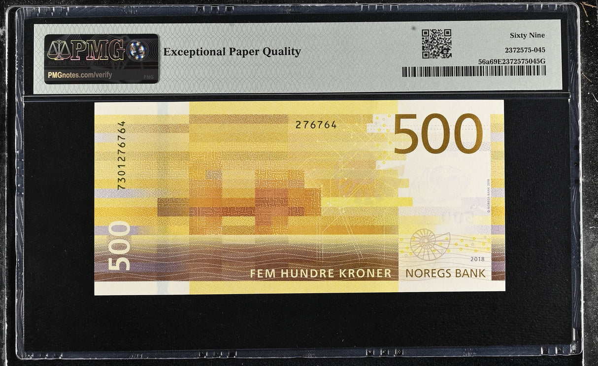 Norway 500 Kroner 2018 P 56 a Superb Gem UNC PMG 69 EPQ