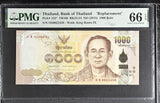 THAILAND 1000 Baht ND 2015 P 122* Replacement SIGN 85 Gem UNC PMG 66 EPQ