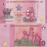 Zimbabwe 10 Zig 2026 P 115 New Design Buffalo UNC