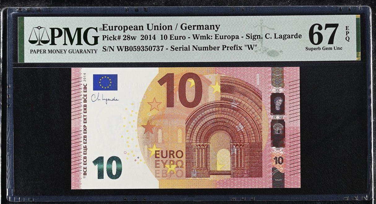 Euro 10 Euro Germany 2014 P 28 W Superb Gem UNC PMG 67 EPQ