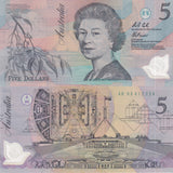 Australia 5 Dollars ND 1992 P 50 a Polymer Prefix AB UNC