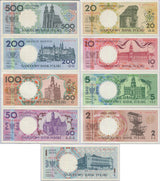 Poland Set 9 UNC 1 2 5 10 20 50 100 200 500 Zlotlych 1990 P 164-172 With Folder