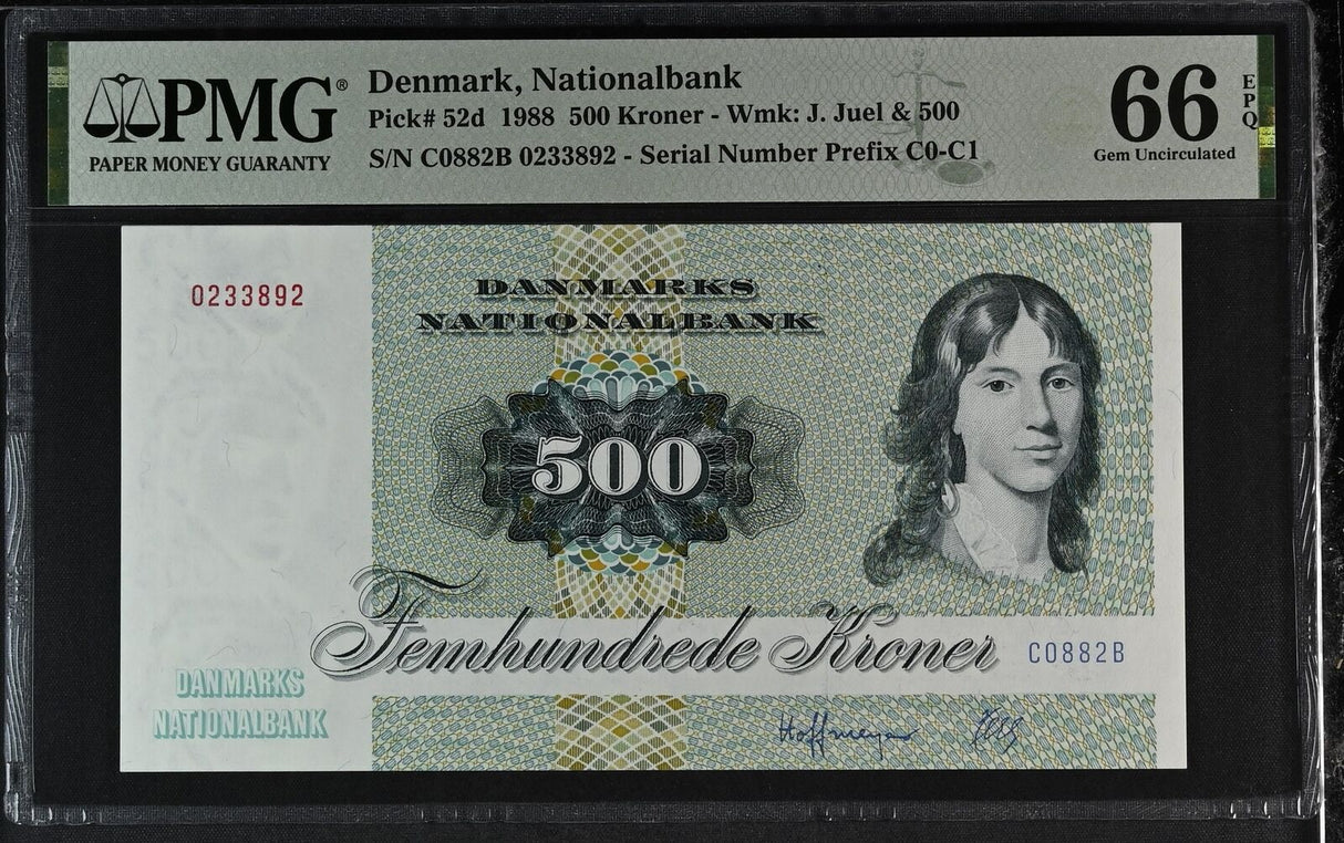 Denmark 500 Kroner 1988 P 52 d Gem UNC PMG 66 EPQ