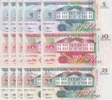 Suriname Set 3 X LOT 5= 15 UNC 5 10 25 Gulden Random Years P 136 137 138