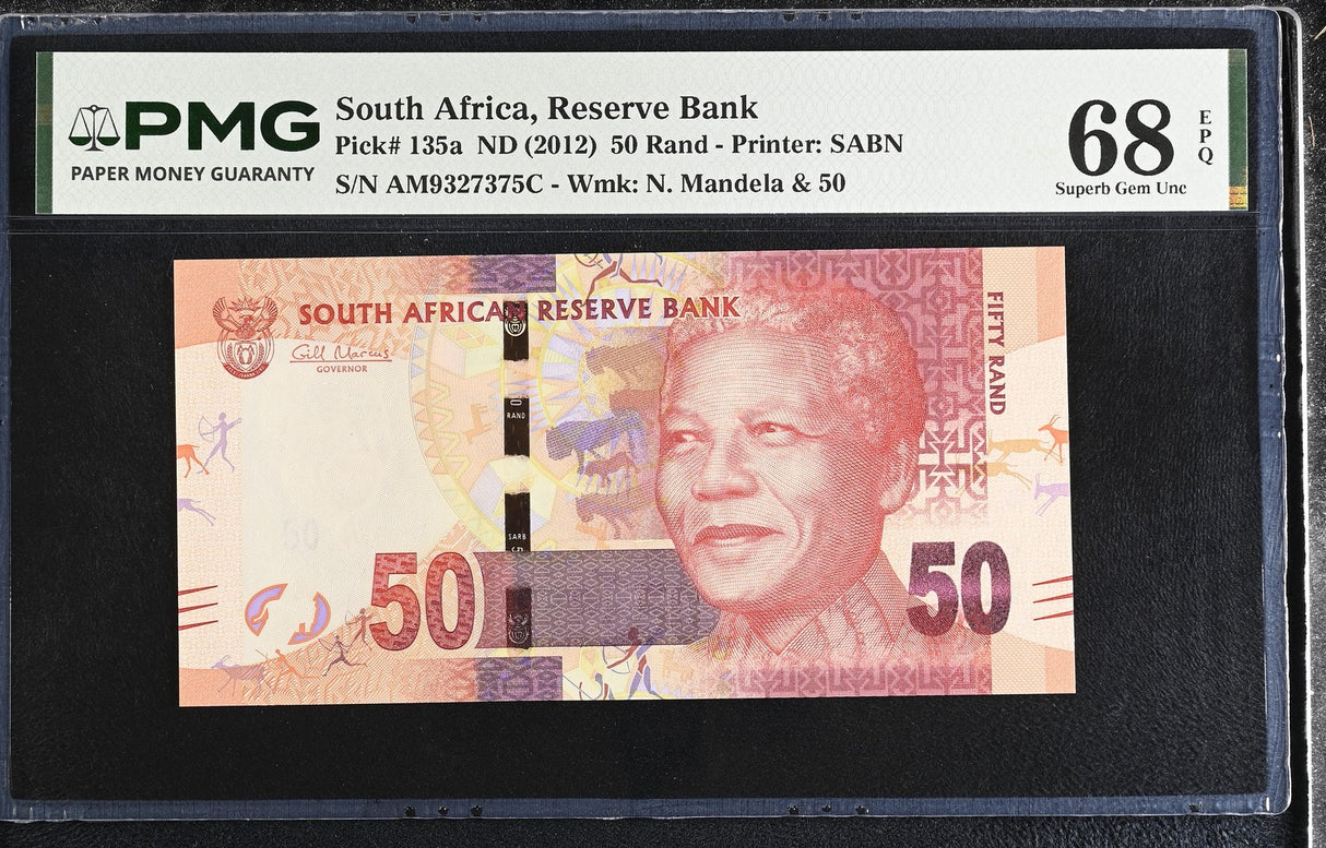 South Africa 50 Rand ND 2012 P 135 a Superb Gem UNC PMG 68 EPQ TOP POP