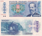 Czechoslovakia 1000 Korun 1985 Prefix C P 98 UNC