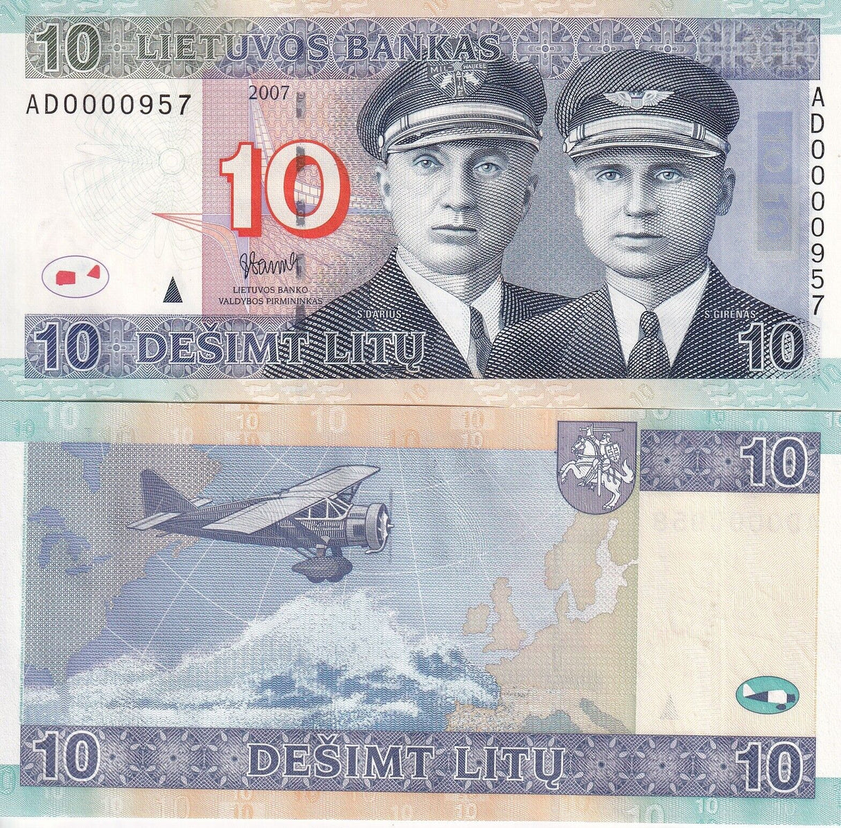 Lithuania 10 Litu 2007 P 68  Low 3 Digit UNC