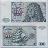 Germany Federal Republic 10 MARK 1960 P 19 a UNC , Navy ship , Gorch Fock