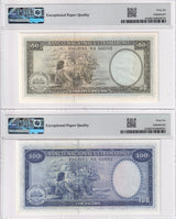 Portugal Set 2; 50 100 Escudos 1971 P 44 P 45 Gem UNC PMG 66 EPQ