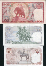 THAILAND SET 3 UNC 10 20 100 Baht P 87 88 89 RANDOM / MIXED SIGN
