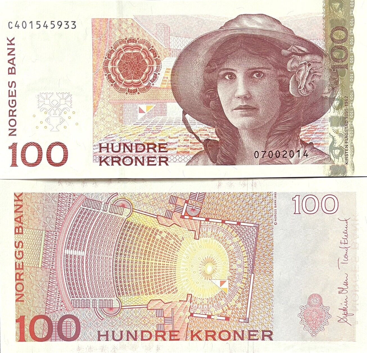 Norway 100 Kroner 2014 P 49 f UNC