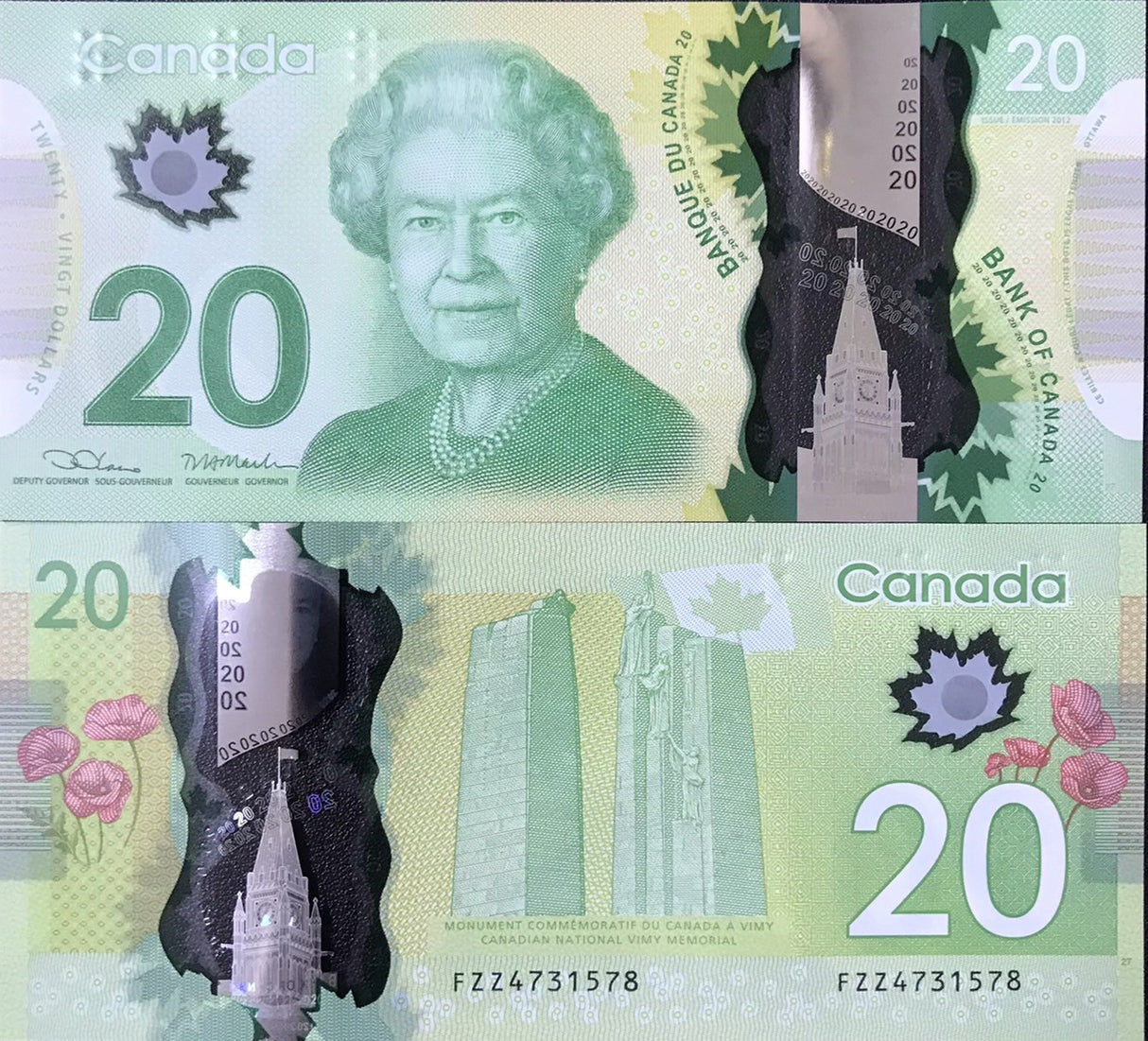 Canada 20 Dollars 2023 Polymer QEII P 108 c Lane & Macklem UNC