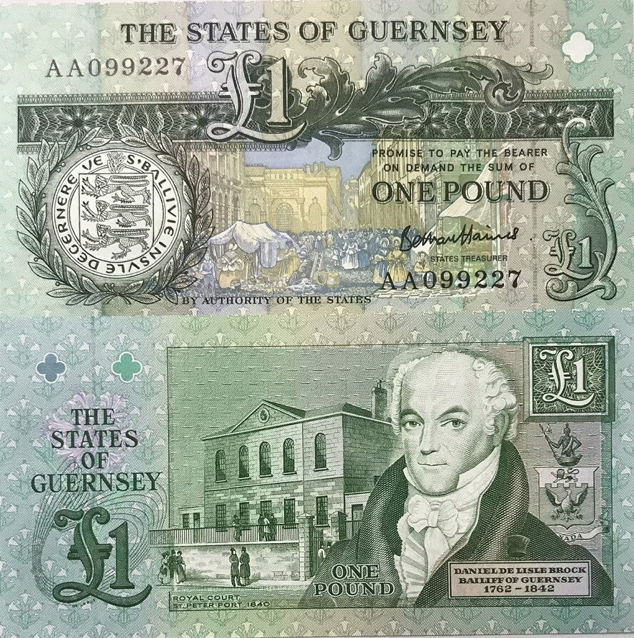 Guernsey 1 Pound ND 2021 Prefix AA P 52 d UNC