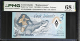 Cook Islands 3 Dollars ND 2021 P 11 a* ZA Replacement Superb Gem UNC PMG 68 EPQ