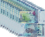 Uganda 2000 Shillings 2022 P 50 UNC LOT 10 PCS John Hanning Speke monument Jinja