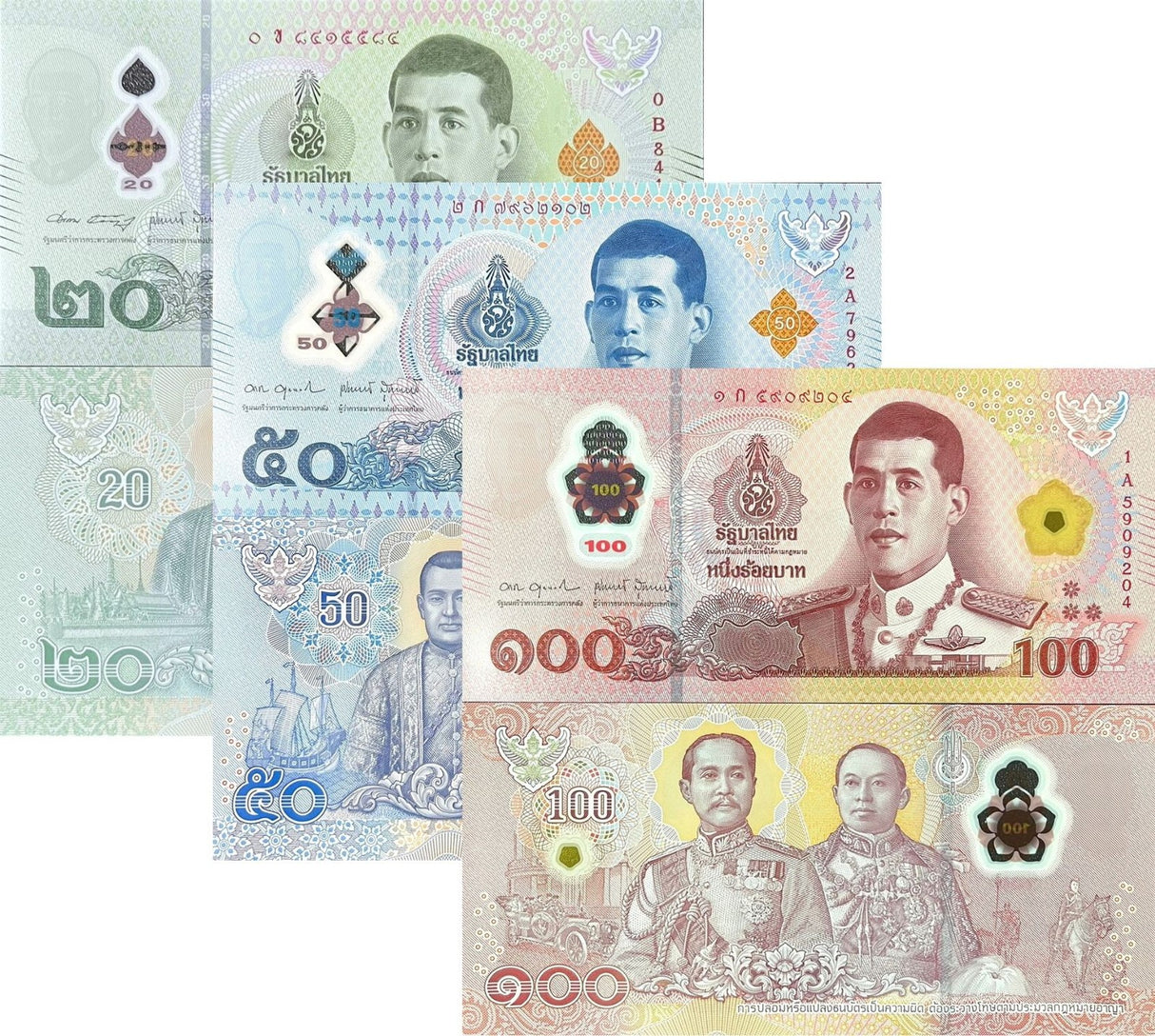 Thailand SET 3 UNC 20 50 100 Baht ND 2025 P 142 P 146 P 147 NEW Polymer UNC
