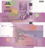 Comoros 5000 Francs 2025 / 2026 P NEW Design LOGO + ONE Sign UNC