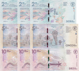 Colombia Set 3 X LOT 3 = 9 UNC  2000 5000 10000 Pesos P 458 459 460 Random Date