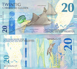 CURACAO & St MAARTEN Set 3 UNC 10 20 50 Gulden 2025 P 1 2 3 Anglefish Turtle NEW