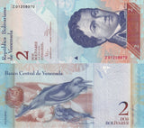 Venezuela 2 Bolivares 2012 Replacement P 88 d* Z Prefix AU-UNC