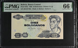Bolivia 10 Bolivianos 1986 P 204 c Gem UNC PMG 66 EPQ