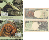 Indonesia 500 Rupiah 1992 / Random year P 128 AAA Prefix Monkey with Folder