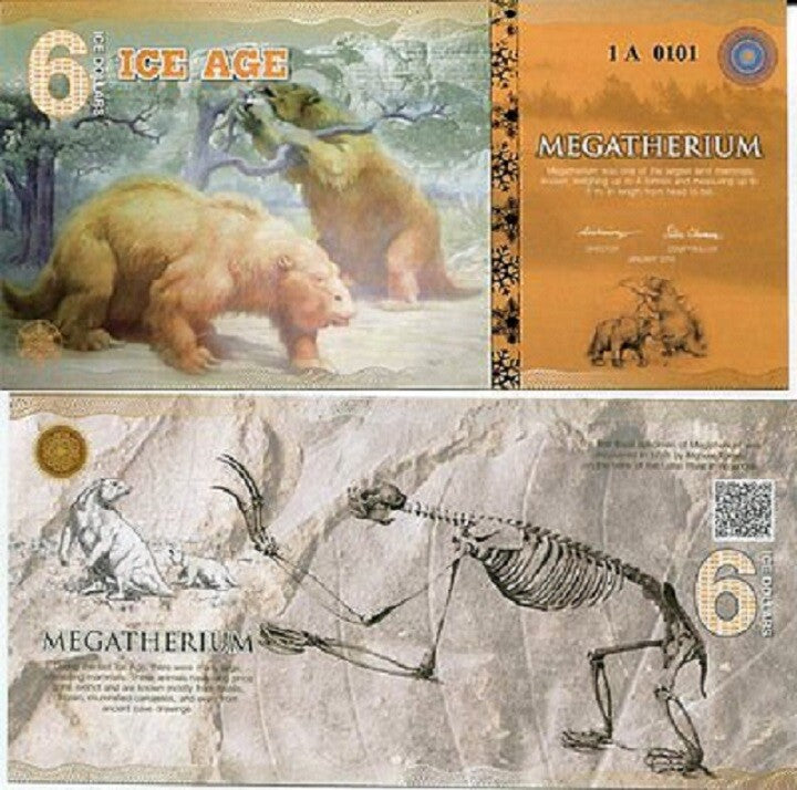 ICE AGE 6 ICE DOLLARS 2015 PAPER GIANT BEAR UNC