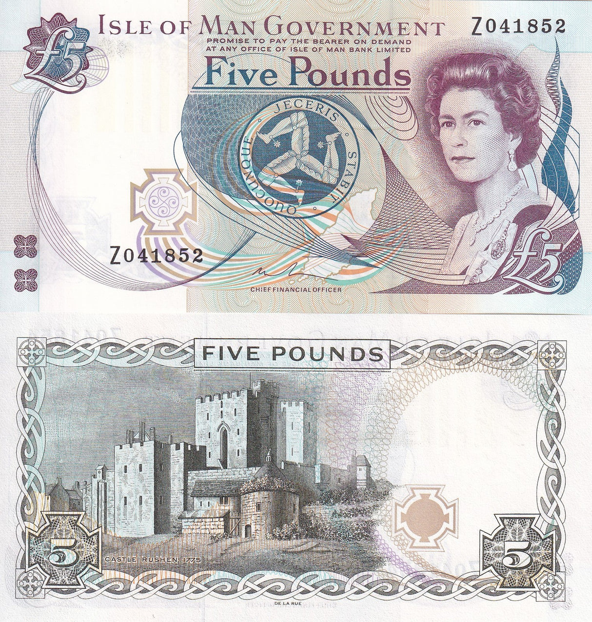 Isle of Man 5 Pounds ND 2015 Prefix Z Replacement P 48 UNC