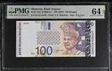 Malaysia 100 Ringgit ND 2001 P 44 d Choice UNC PMG 64 EPQ