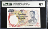 Thailand 100 Baht ND 1968 P 79 a Nice 507777 Superb Gem UNC PMG 67 EPQ
