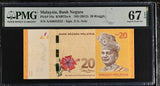 Malaysia 20 Ringgit ND 2012 P 54 a Superb Gem UNC PMG 67 EPQ