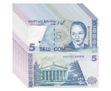 Kyrgyzstan 5 Som 1997 P 13 UNC LOT 10 UNC