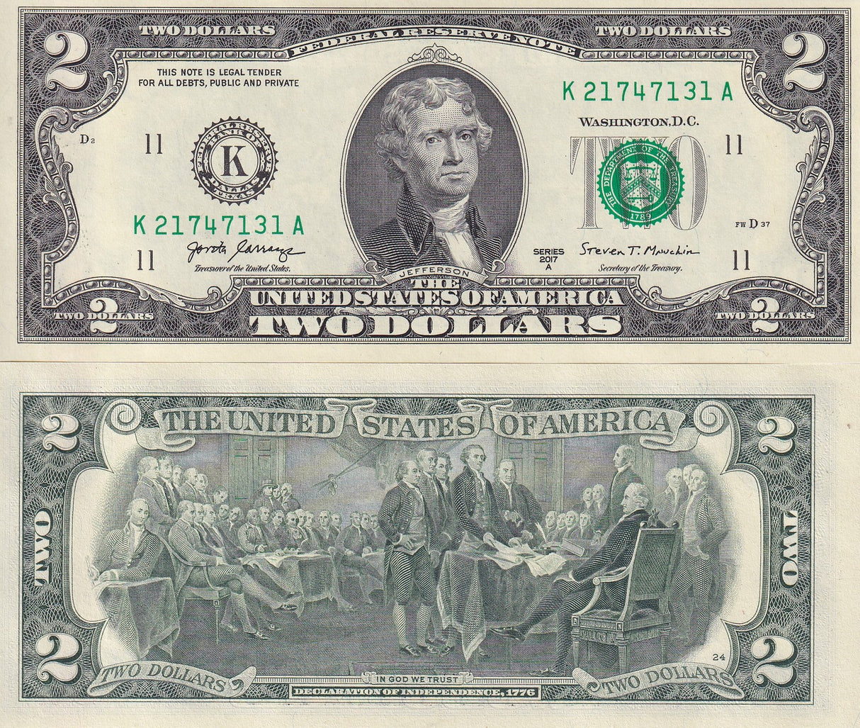 United States 2 Dollars Usa 2017A P 545 K Dallas TX UNC