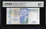 Seychelles 10 Rupees 2013 P 42 # 007707 Superb Gem UNC PMG 67 EPQ