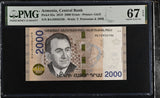 Armenia 2000 Dram 2018 P 62 a Superb Gem UNC PMG 67 EPQ