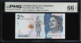 Colombia 2000 Pesos 2022 P 458 h Gem UNC PMG 66 EPQ