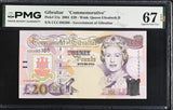 Gibraltar 20 Pounds 2004 P 31 a Superb Gem UNC PMG 67 EPQ