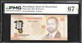 Mozambique 50 Meticais 2024 Polymer P 156 a Superb Gem UNC PMG 67 EPQ