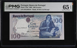 Portugal 100 Escudos 1985 P 178 d Gem UNC PMG 65 EPQ ,WTM M.M.B. du Bocage