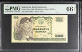 Indonesia 500 Rupiah 1968 P 109 a Gem UNC PMG 66 EPQ