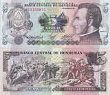 Honduras 5 Lempiras 1985 P 63 b UNC ,Jose Francisco Morazan Quezada