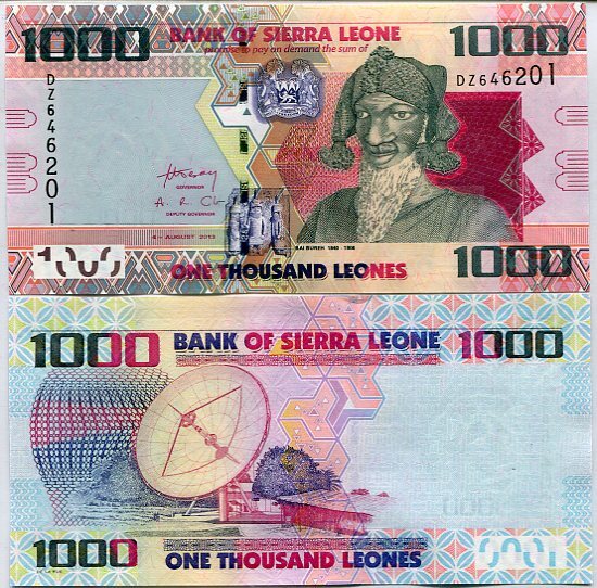Sierra Leone 1000 Leones 2013 P 30 b UNC