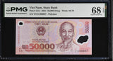 Vietnam 50000 Dong 2021 P 121 o Superb Gem UNC PMG 68 EPQ POLYMER